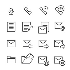 mail and call icon. line vector