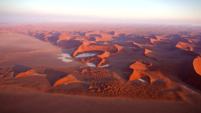 Aerial of the sossusvlei desert