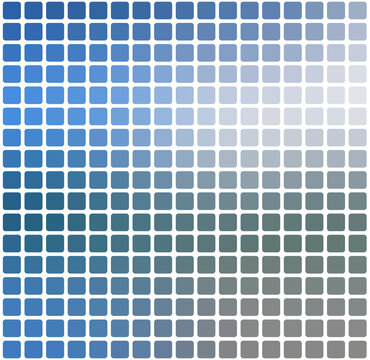 White blue shades rounded mosaic background over white square