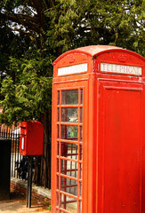 Red street telephone, call-box in Britain