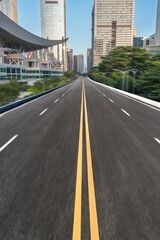 Empty downtown street intersection,shot in Shanghai,China.