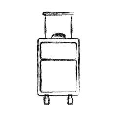 blurred thick silhouette of suitcase of traveler vector illustration