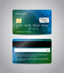 Realistic detailed credit card