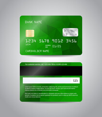 Realistic detailed credit card
