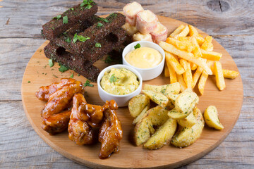 Different beer snacks