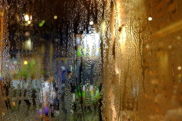 Rain on Glass Background.