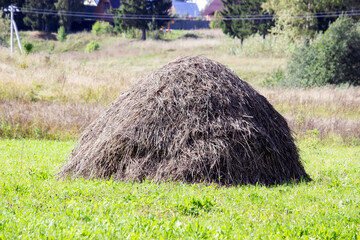 A haystack in a field