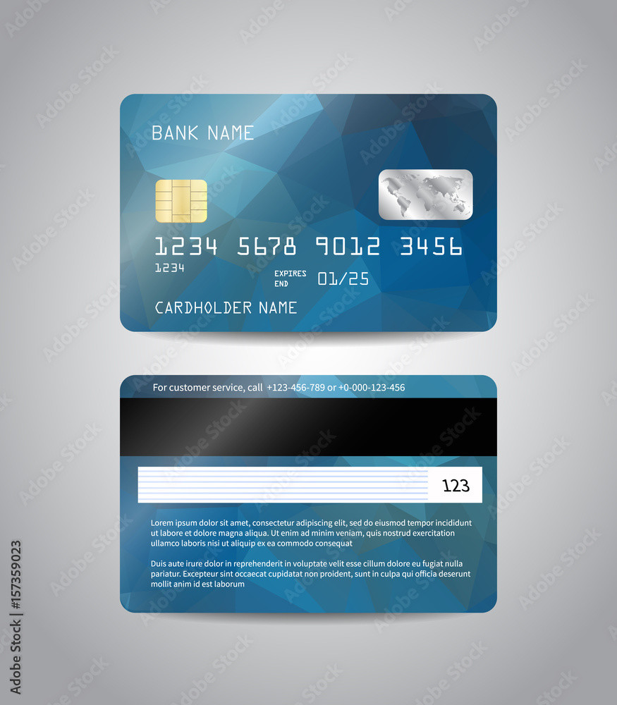 Wall mural Realistic detailed credit card