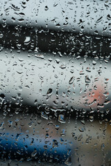 Rain Water drops on a glass window