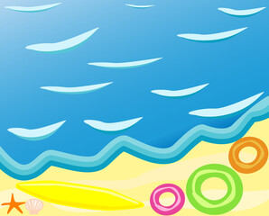 Obraz premium Vector beach with waves