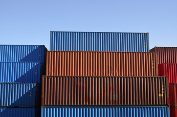 cargo container in import export logistic zone
