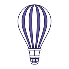 purple line contour of hot air balloon vector illustration