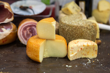  Italian different traditional  ham and cheese at the store © wjarek