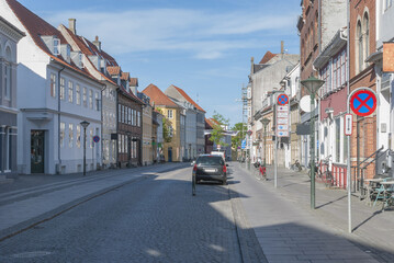 Naklejka na ściany i meble Odense Denmark stone paved street