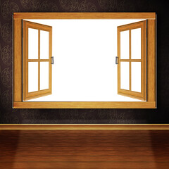 Obraz na płótnie Canvas Wooden Window in Room