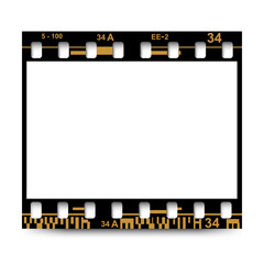 Film, movie, photo, filmstrip on white in black and white colors