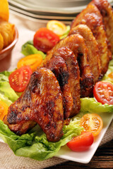 Chicken wings with vegetables