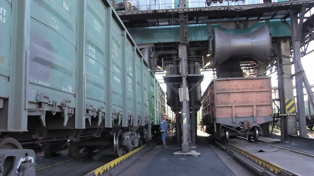 Coal wagons on railway tracks