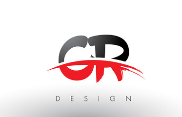 CR C R Brush Logo Letters with Red and Black Swoosh Brush Front