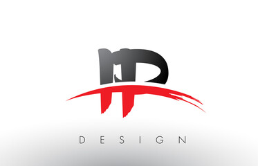 IP I P Brush Logo Letters with Red and Black Swoosh Brush Front