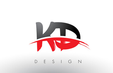 KD K D Brush Logo Letters with Red and Black Swoosh Brush Front
