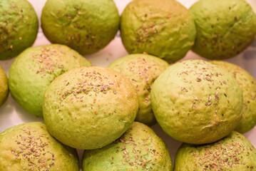 Fresh green homemade buns