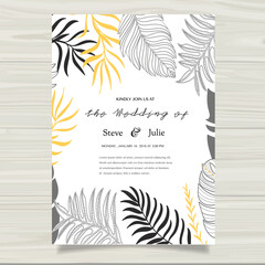 Fototapeta na wymiar wedding invitation card with flower Templates