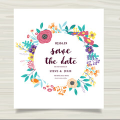 wedding invitation card with  flower Templates