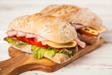 Delicious ciabatta sandwich