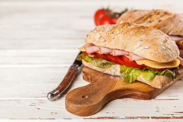 Delicious ciabatta sandwich