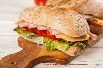 Delicious ciabatta sandwich