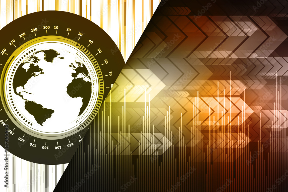 Poster 2d rendering abstract world concept