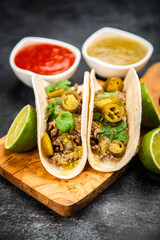 Mexican tacos with beef