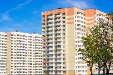 Modern residential buildings close up