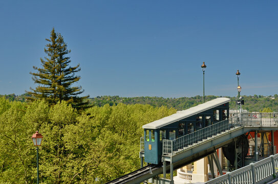 Pau cog railway in the spring park