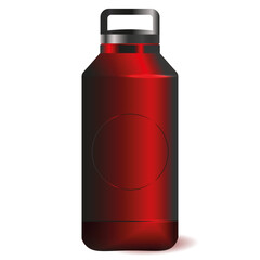 Aluminum bottle water isolated white background
