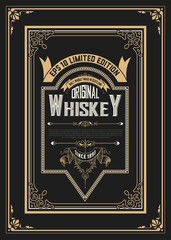 old vintage whiskey label design