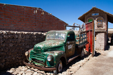 Old car in Salar de Uyuni (Bolivia)