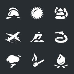 Vector Set of Fire service Icons.