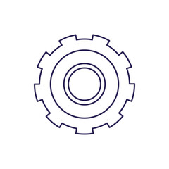 purple line contour of gear of wheel vector illustration
