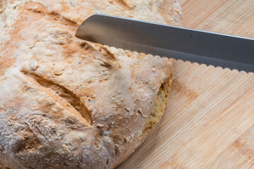 Fototapeta na wymiar Homemade bread with seeds