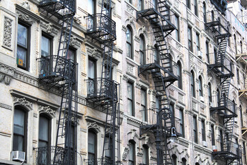 Fototapeta na wymiar NYC Lower East Side - Fire escape