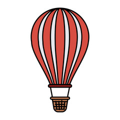 colorful silhouette of hot air balloon vector illustration
