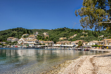 Fototapeta na wymiar Agios Stefanos a small tourist resort on the north east coast of Corfu in Greece