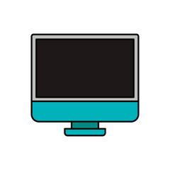 colorful silhouette of lcd monitor vector illustration