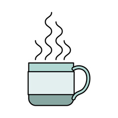 colorful silhouette of hot coffee cup vector illustration