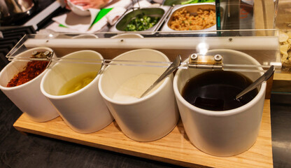 noodle seasoning on table