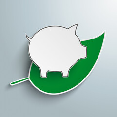 Green Leave Piggy Bank