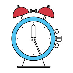 color sectors silhouette of antique alarm clock vector illustration