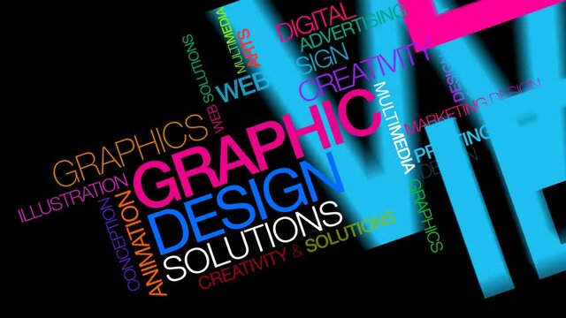 Graphic Design art colors text tag cloud animation 
